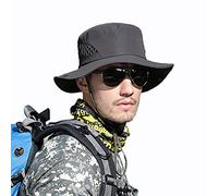 MaoXinTek Chapeau de Soleil pour Homme en Coton à Large Bord, Protection UV, Unisexe, Pliable, Respirant, Taille Adulte, avec mentonnière, pour Alpinisme, randonnée, pêcheur, Camping, Plage