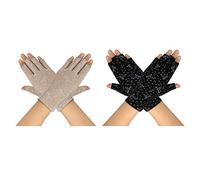 MaoXinTek Gants de Conduite pour Femme, Gants de Protection UV-Lot de 2, Noir, 9 * 20cm