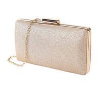 MaoXinTek Mini Sac à Main de Mariage Bandouliere Femme Embrayage pour Fête Cocktail Bal Cadeau, Élégant Bourse de Ceremonie Evening Bag en Cuir avec Chaîne, Or