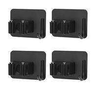 MaoXinTek Porte Balais Mural Inoxydable Adhésif Mop Support avec Crochets pour Cuisine Jardin Balcon Garage 4Pcs Noir