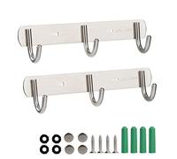 MaoXinTek Porte Manteau Mural, 2pcs Patère à Crochets Murale, Portemanteau Mural en Acier Inoxydable pour Chambre Vestibule Salle de Bain Bureau Vêtements Serviette Chapeau