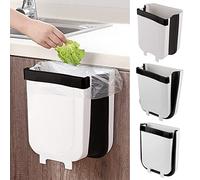 MaoXinTek Poubelle en plastique pliable à suspendre 9 l pour porte d'armoire de cuisine, salle de bain, voiture, toilettes