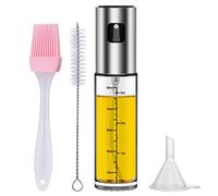MaoXinTek Vaporisateur d'huile 100ML Portable Bouteille Vinaigre de Verre avec Brosse et Entonnoirpour Cuisine Salade, Barbecue Pâtisserie