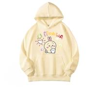 MAOXITCATY Sweat à Capuche animé pour Enfants d'automne, Nouvelle arrivée, Hauts Amples pour garçons et Filles, Sweat-Shirts Mignons à Capuche,Beige,150cm