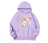 MAOXITCATY Sweat à Capuche animé pour Enfants d'automne, Nouvelle arrivée, Hauts Amples pour garçons et Filles, Sweat-Shirts Mignons à Capuche,Violet,130cm