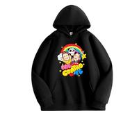 MAOXITCATY Sweat à Capuche pour Enfants, Un Hoodie dessiné de Motifs de Dessin animé, Chaud et Confortable avec des Poches, idéal pour Les garçons comme pour Les Filles.,Noir,160cm
