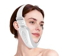 MAOYING Appareil de Massage Électrolifting Visage en V + 2 Paires de Pads Gel, Soin Anti-Rides du Cou & Raffermissant, Technologie EMS Micro-courants Améliorée, 6 Modes Raffermissants (Blanc)