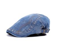 MAOZIm Beret Casquette en jean délavé pour femme, bleu jean, taille unique