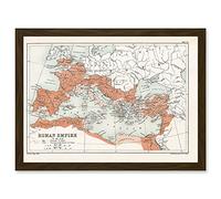 Map Antique Bartholemew Rome Roman Empire Mediterranean Artwork Framed Wall Art Print A4 Carte Romain Mur