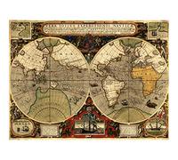 Map Antique Hemisphere Globe World Art Large Art Print Poster Wall Decor 18x24 inch