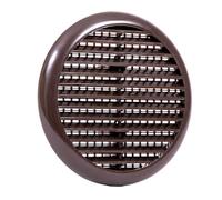 Map Grille d'aération ronde pour ouvertures de 80 à 152 mm, moustiquaire intégrée, pour salle de bain, cuisine, abri de jardin, garage, murs extérieurs et intérieurs - Marron