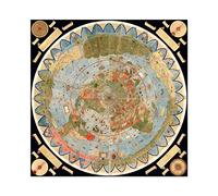 Map Monte 1587 Composite World Pictorial Chart Large Wall Art Poster Print Thick Paper 24X24 inch Carte Monde Mur Impression d'affiches