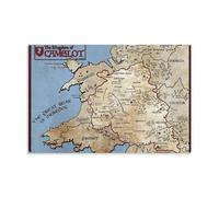 Map of Camelot Poster Peinture décorative sur toile Art mural pour salon, chambre à coucher, art mural, impression d'image moderne, décoration de salle familiale, 50 x 75 cm