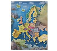 Map of Europe Puzzle en Bois Enfant 500 Pièces - Jeu EduChatif Motricité Fine Et Concentration - Puzzles pour Adultes 55×41cm