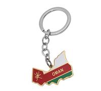 Map Oman Flag Key Chains Stainless Steel Key Ring