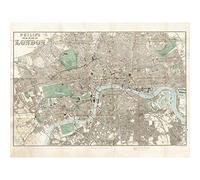 Map Philip 1881 London City England Plan Chart Extra Large XL Wall Art Poster Print Carte Londres Ville Angleterre Mur Impression d'affiches