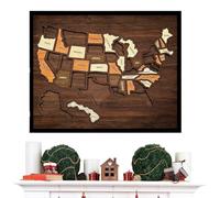 Map Puzzle - Commemorative National Board Wall Decor, Wooden Country Map for Travel | Decorative Maps Puzzle for Bedroom Apartment Living Room Dorm | Idéal pour Family Couples Office Home Wall Display
