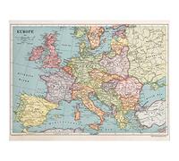 Map Whitneygraham 1930 Europe Political Extra Large XL Wall Art Poster Print Carte L'Europe Politique mur Impression d'affiches