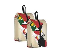 Map02 Sac de rangement pour chaussures de voyage imperméable et portable Motif drapeau de Papouasie-Nouvelle-Guinée, 2 pièces., One Size, Fermeture éclair, avec une sangle tissée sur le dessus