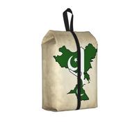 Map03 Sac de rangement pour chaussures de voyage imperméable et portable Motif drapeau du Pakistan, 1 pièce., One Size, Fermeture éclair, avec une sangle tissée sur le dessus