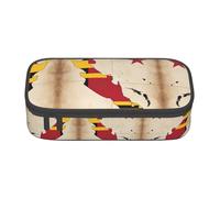 Map03 Trousse à crayons grande capacité avec fermeture éclair Motif drapeau de la Papouasie-Nouvelle-Guinée