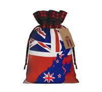 Map04 Sac cadeau de Noël avec cordon de serrage Motif drapeau de la Nouvelle-Zélande abstrait