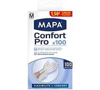 MAPA - Confort Pro - Gants Fins Ménagers en Latex - Recyclables avec TerraCycle - Flexibilité et Confort maximal - 1 boîte de 100 gants - Taille M