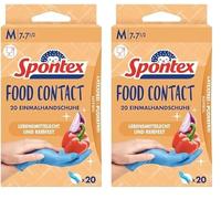 Mapa - Contact Alimentaire - Gants Fins en Nitrile certifiés Conformes au Contact Alimentaire - Testés pour tous types d'aliments - 1 boîte de 20 gants - Taille M (Lot de 2)