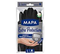 MAPA - Extra Protection - Gants de Ménage en Latex Résistance Renforcée - Solidité et Protection Optimale - Tous types de travaux - Lot de 3 paires - Taille L