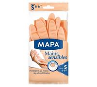 MAPA - Mains Sensibles - Gants de Ménage Hypoallergéniques Intérieur Coton - Sans latex -Taille S