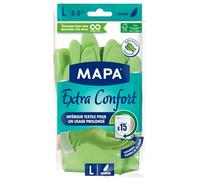 MAPA Gants de Ménage Extra Confort Taille L 8-8 1/2 Latex Forêt Bien Gérée Intérieur Textile Lavable Machine Paire - Lot de 3