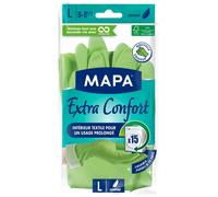 MAPA Gants de ménage Extra Confort - Latex, doublure 100% coton - 1 paire Taille L