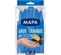 MAPA Gants de travail robustes latex triple épaisseur doublés coton Taille XL 2 paires