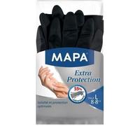 MAPA - Extra Protection - Gants de Ménage en Latex Résistance Renforcée - Solidité et Protection Optimale - Tous types de travaux - Lot de 3 paires - Taille L