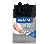 MAPA - Extra Protection - Gants de Ménage en Latex Résistance Renforcée - Solidité et Protection Optimale - Tous types de travaux - Lot de 3 paires - Taille L