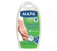 Mapa Gants Confort – 2 boîtes de 10, satinés fins en latex non poudrés – Taille L