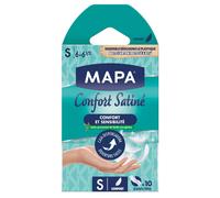 Mapa Gants Confort Satiné – Latex satiné non poudrés, effet seconde-peau – Taille S (boîte 10)