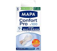 MAPA Gants latex naturel taille S 6-6 1/2, boîte de 100 unités, intérieur poudré, flexibilité et confort pour le ménage - Lot de 2