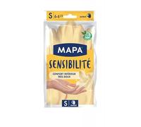 MAPA Gants Latex Satiné pour une Protection Optimale des Mains - Taille S, Idéal pour l'Entretien Maison - Résistance et Confort pour tous vos Travaux Ménagers - Lot De 4 - Vendu Par Lot
