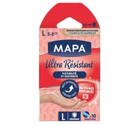 MAPA Gants nitrile jetables ultra résistants sans latex grip texturé Taille L 10 gants