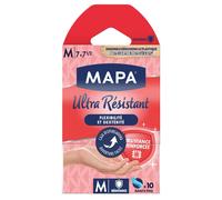 MAPA Gants nitrile jetables ultra résistants sans latex grip texturé Taille M 10 gants