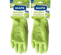MAPA - Garden Confort - Gant de Jardinage en Latex naturel - Intérieur Bambou et Coton - Doux et absorbant - 1 paire - Taille S (Lot de 2)