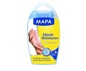 Mapa Haute résistance, gants fins taille S, protection renforcée, nitrile - Le blister de 10 gants