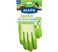 MAPA - Jardin Quotidien Colors - Gants de Jardinage Enduction Latex et Textile Bambou - Souples et Absorbants - 1 paire - Coloris Aléatoire Rose/Vert/Bleu - Taille M