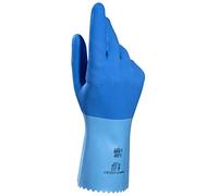 Mapa JERSETTE 301 Gants de nettoyage en latex résistants aux produits chimiques imperméables, cuisine, vaisselle, sols, ménage, industriel, pltre, lavables/réutilisables Bleu Taille 8 Medium Gants de protection (1 paire)