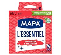 MAPA L'Essentiel Gants Fins en Latex Naturel Multi-Usage Taille M/L Boîte de 100 unités - Lot de 2