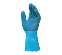 Gants de ménage latex Mapa Jersette 301 bleu - La paire - taille 7