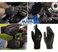 Mapa Professional Ultrane 548 Paire de gants de travail et de protection multi-usages pour homme et femme pour la construction, les mécaniciens, les ouvriers, la manutention, le montage Noir Taille 7 S