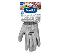 MAPA - Protection Coupures - Gants de Jardinage Enduction Polyuréthane et poignets ajustés - Protection et Flexibilité Maximale pour manipulation d'outils coupants - 1 paire - Taille L