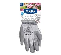 MAPA - Protection Coupures - Gants de Jardinage Enduction Polyuréthane et poignets ajustés - Protection et Flexibilité Maximale pour manipulation d'outils coupants - 1 paire - Taille M